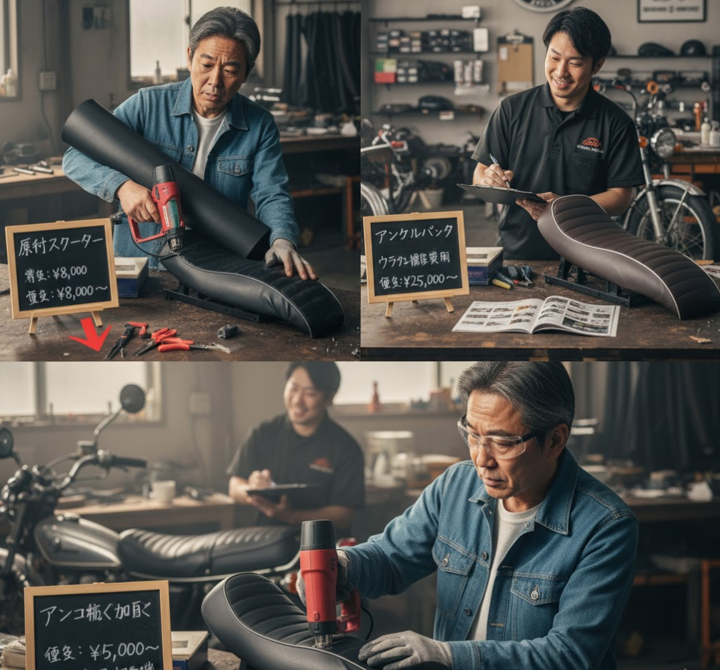 バイクシート張り替え リターンライダーのための安心安全対策