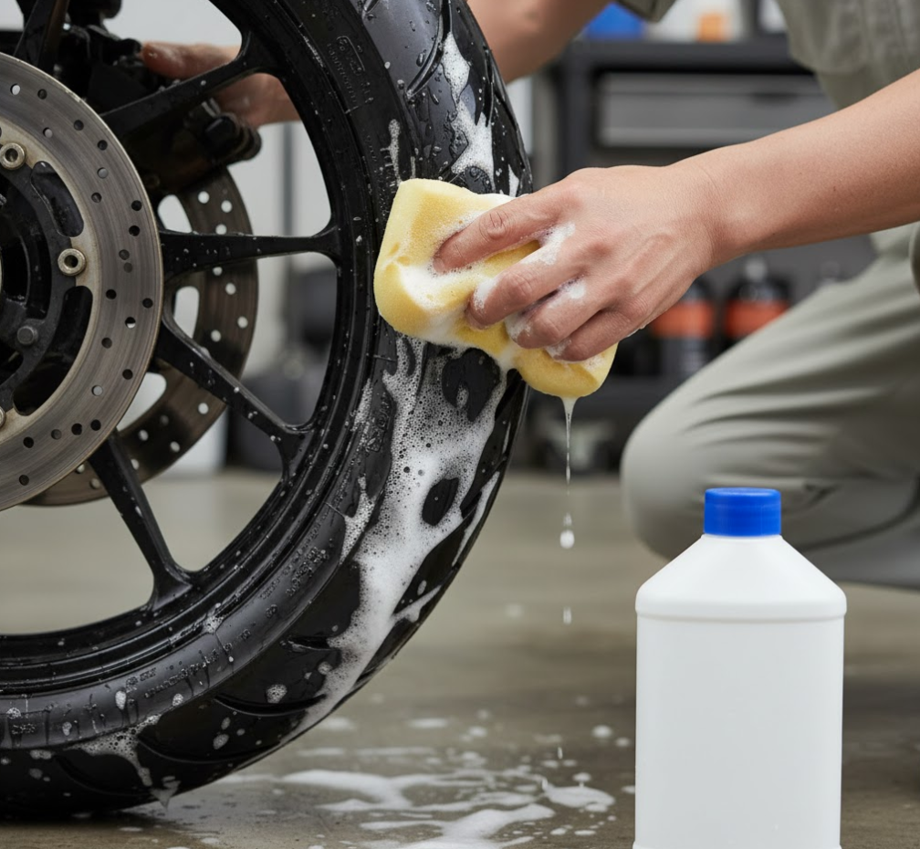 バイクタイヤのひび割れを防ぐ