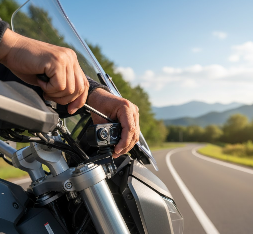 バイクドラレコの効果を最大化する取付位置