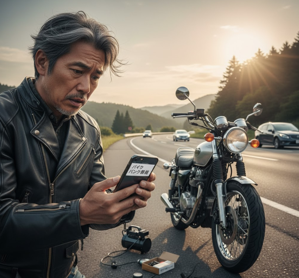 バイクパンク修理 ガソリンスタンドは最終手段？緊急時の対処法と料金相場