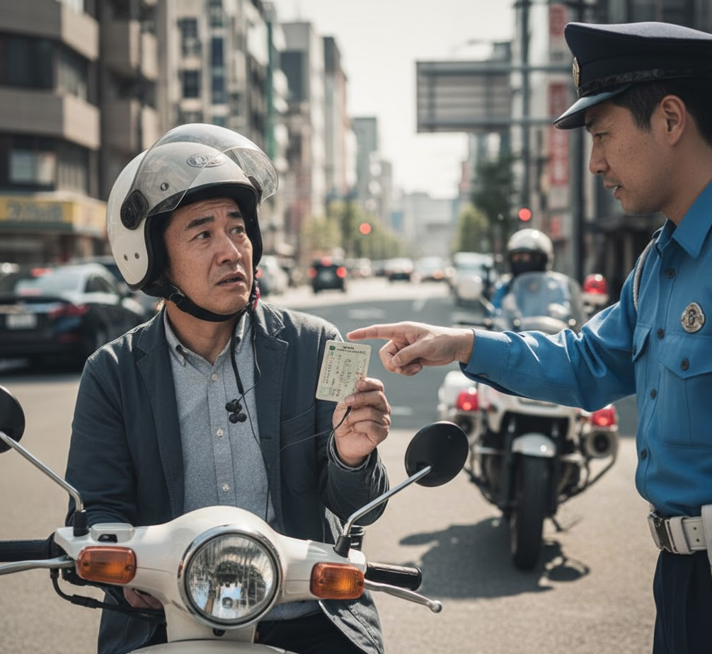 バイクイヤホン違反の現状