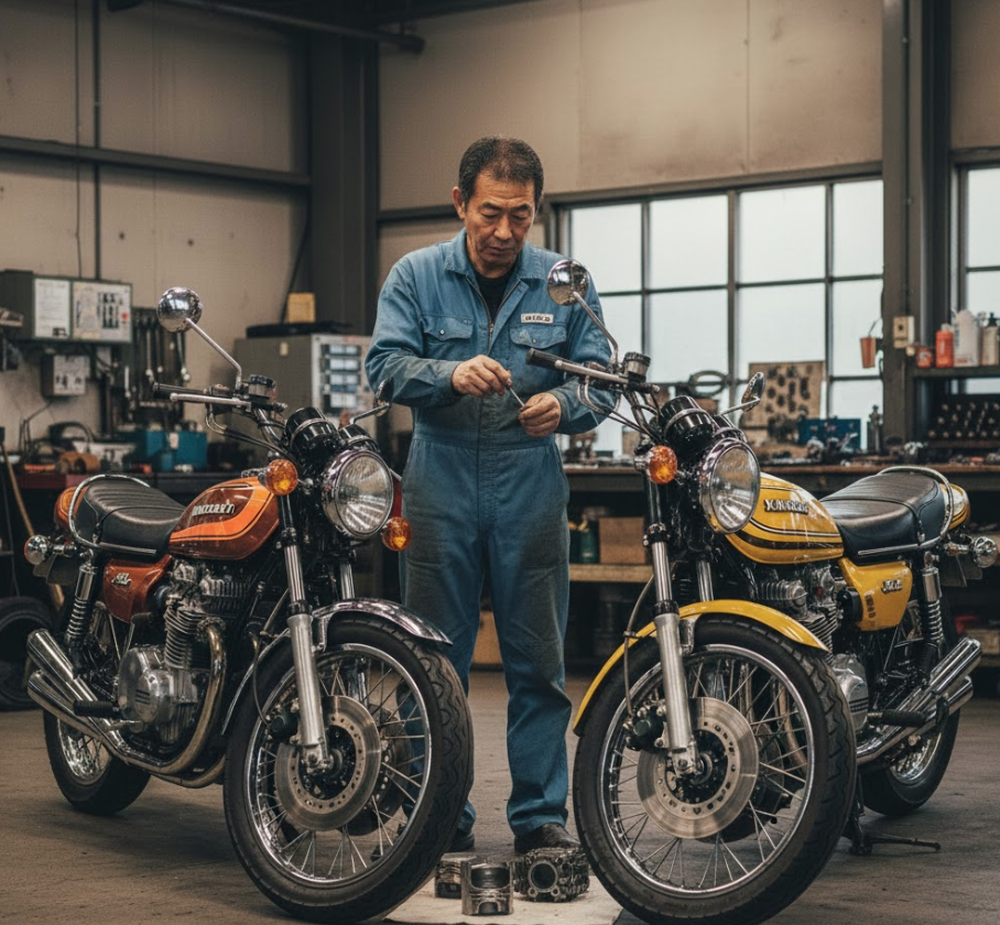 カワサキZの原点:Z1 Z2 違いの基本構造と歴史を徹底解説